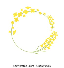 Vector canola flowers frame illustration