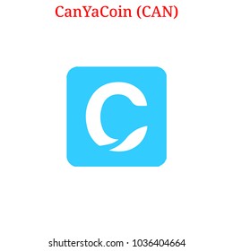 Vector CanYaCoin (CAN) digital cryptocurrency logo. CanYaCoin (CAN) icon. Vector illustration isolated on white background.