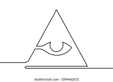 Vector Caodaism. One line style illustration