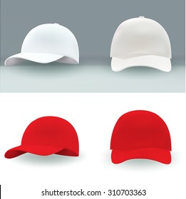 Vector cap for applying advertising logos white isolated