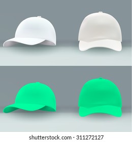Vector cap for applying advertising logos white isolated