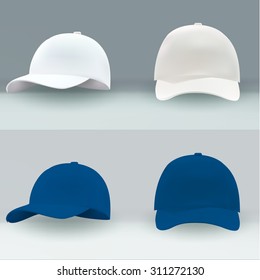 Vector cap for applying advertising logos white isolated