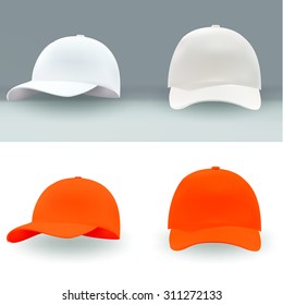 Vector cap for applying advertising logos white isolated