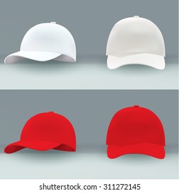Vector cap for applying advertising logos white isolated