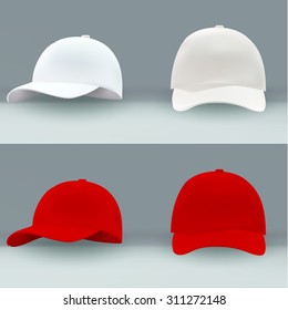 Vector cap for applying advertising logos white isolated