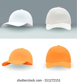 Vector cap for applying advertising logos white isolated