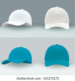 Vector cap for applying advertising logos white isolated