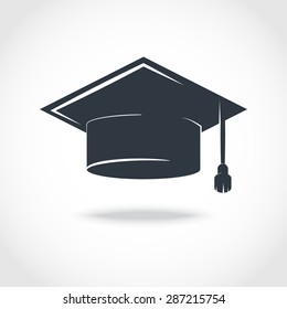 Vector cap graduate isolated on a white background with shadow