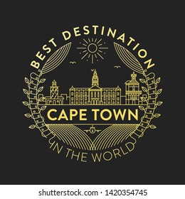 Vector Cape Town City Badge, Linear Style