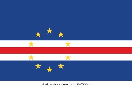 Vector Cape Verde National Flag icon. Flag design of Cape Verde.