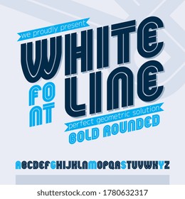 Vector capital bold English alphabet letters made with white lines, best for use in corporate logotype design 