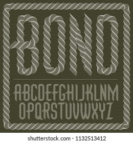 Vector capital condensed alphabet letters collection made with spirograph pattern, guilloche ornament. Can be used for logo creation in banking.
