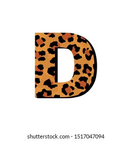 Vector Capital Letter D Wild Leopard Stock Vector (Royalty Free) 1517047094