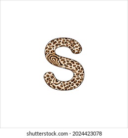 Letra vectorial mayúscula Q con huella de piel de leopardo silvestre aislada en fondo blanco. Cartas de alfabeto de piel de animales salvajes africanos realistas.