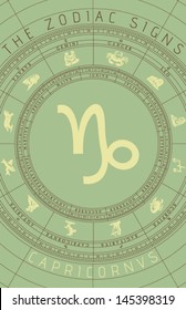 Vector Capricorn Zodiac Sign 