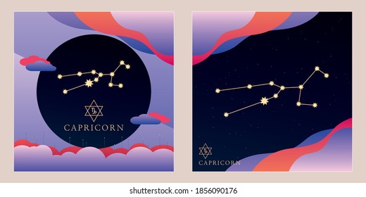 Vector capricorn zodiac sign illustration icon