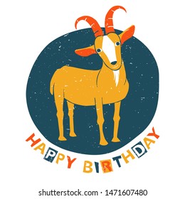 Vector capricorn zodiac sign original design. Can be used for poster, greeting card, birthday party, invitation. Vector illustration