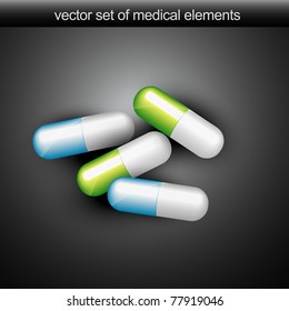 vector capsules in green and blue color