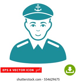 Vector Captain EPS vector pictogram. Illustration style is flat iconic soft blue symbol on a transparent background.