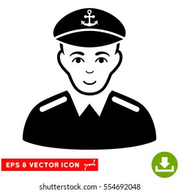 Vector Captain EPS vector pictogram. Illustration style is flat iconic black symbol on a transparent background.