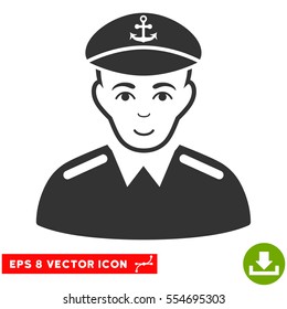 Vector Captain EPS vector pictograph. Illustration style is flat iconic gray symbol on a transparent background.