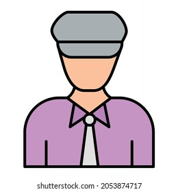 Vector Captain Filled Outline Icon Design
