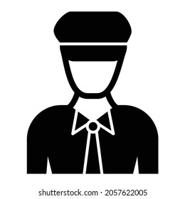 Diseño de iconos de glifo del capitán del vector
