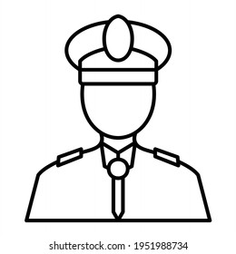 Vector Captain Outline Icon Design
