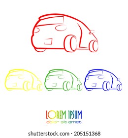 Vector car abstract lines design concept auto icon