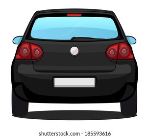 Vector Car - Back view - Black Car