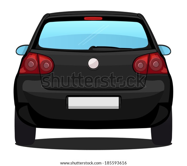 Vector Car Back View Black Car Stock Vector (Royalty Free) 185593616