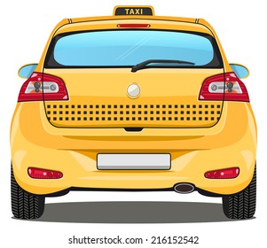 vector car - back view | taxi - cab - without visible interior