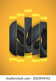 Vector car banner template. Grunge tire tracks backgrounds for landscape poster, digital banner, flyer, booklet, brochure and web design.