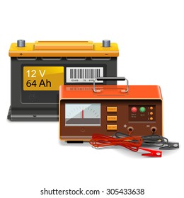 Vector Car Battery Charge Concept
