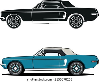 Vector car blue color and one color black