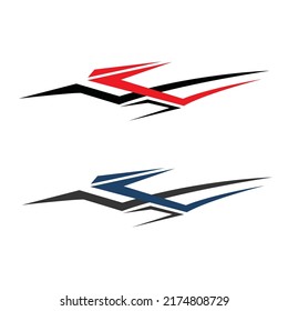 Vector car body template sticker design. car wrapping stickers