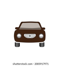 Vector of car, brown car icon, simple and modern illustration car eps 10