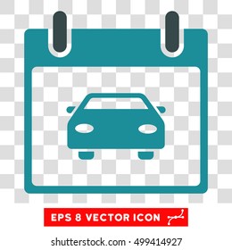Vector Car Calendar Day EPS vector pictogram. Illustration style is flat iconic bicolor soft blue symbol on a transparent background.