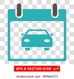 Vector Car Calendar Day EPS vector pictograph. Illustration style is flat iconic bicolor grey and cyan symbol on a transparent background.