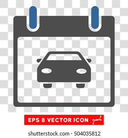 Vector Car Calendar Day EPS vector pictogram. Illustration style is flat iconic bicolor cobalt and gray symbol on a transparent background.