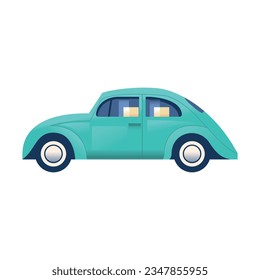 vector car cartoon art deco retro illustration isolated