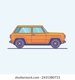 ilustración vectorial de dibujos animados de coche aislado sobre fondo blanco
