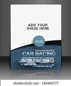 Vector Car Competition Flyer Magazine Cover & Poster Template.