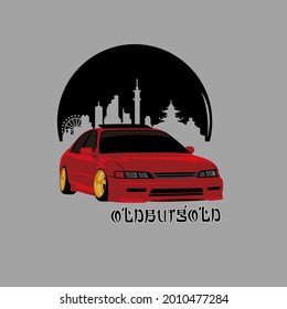 vector car with cool background style for vector design or illustration t-shirt for branding