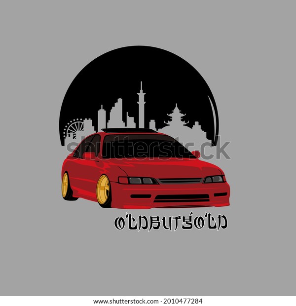 vector car with cool background\
style for vector design or illustration t-shirt for\
branding