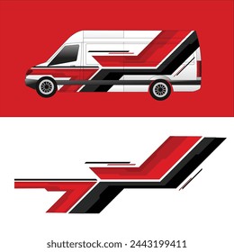 vector car decal design background for cargo van car wrap