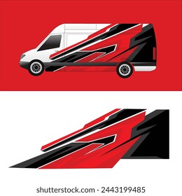 vector car decal design background for cargo van car wrap