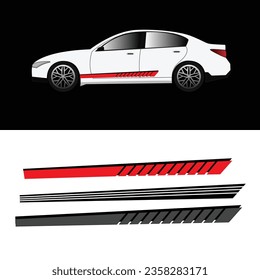 vector car decal strip design on the side of the car body