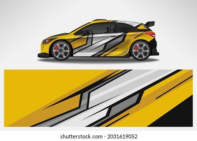 Vector car decal wrap design. Graphic abstract line racing background design for vehicle, race car, rally, adventure livery camouflage.