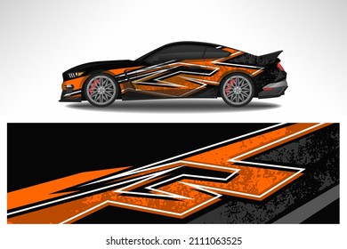 Vector car decal wrap design. Graphic abstract line racing background design for vehicle, race car, rally, adventure livery camouflage.